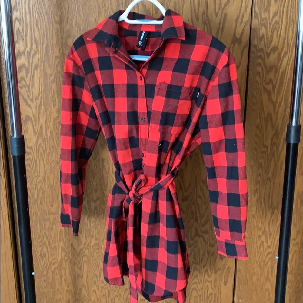Buffalo check flannel dress